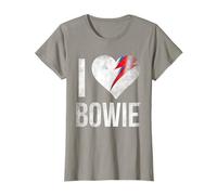 Oficial David Bowie I Love Bowie Rock Mujer Camiseta