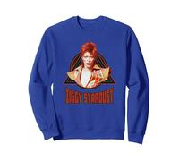 Oficial David Bowie Music Rock Ziggy Stardust 2 Sudadera, Unisex para Adultos, Azul Real, M
