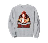 Oficial David Bowie Music Rock Ziggy Stardust 2 Sudadera, Unisex para Adultos, Gris Jaspeado, M