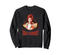 Oficial David Bowie Music Rock Ziggy Stardust 2 Sudadera, Unisex para Adultos, Negro, XL
