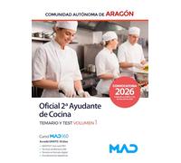 OFICIAL DE 2ª AYUDANTE COCINA VOL. 1 Y TEST ARAGON 2026