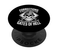 Oficial de Correcciones Divertido Diciendo Puertas del Infierno Calavera PopSockets PopGrip Adhesivo