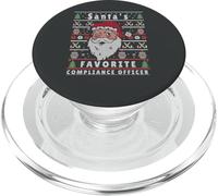 Oficial de cumplimiento navideño Feo de Papá Noel PopSockets PopGrip para MagSafe