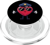 Oficial de policía Corazón Aplicación de la Ley Día de San Valentín PopSockets PopGrip para MagSafe