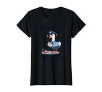 Oficial de policía Ganso no es lo Suficientemente Tonto Divertido Camiseta gráfica económica, Mujer, Negro, S