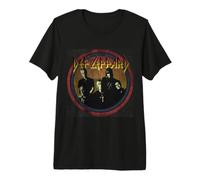 Oficial Def Leppard Classic Circle Heavy Metal Camiseta Premium