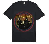 Oficial Def Leppard Classic Circle Heavy Metal Comfort Colors Adult Heavyweight T-Shirt