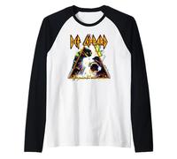 Oficial Def Leppard Hysteria Rock Music Band Camiseta Manga Raglan