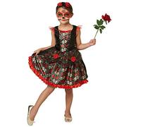 Oficial Disney 2640059 X L Rojo Rosa día de los Muertos - para Niña (9 - 10