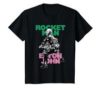 Oficial Elton John X Rocketman Negro Camiseta, Niños, Negro, 2 años