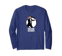 Oficial James Bond 007 The Living Daylights Manga Larga, Unisex para Adultos, Azul Marino, XXL