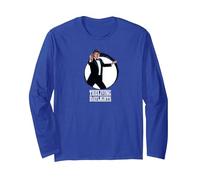 Oficial James Bond 007 The Living Daylights Manga Larga, Unisex para Adultos, Azul Real, S