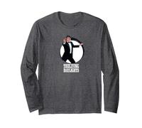 Oficial James Bond 007 The Living Daylights Manga Larga, Unisex para Adultos, Jaspeado Oscuro, XL