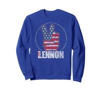 Oficial John Lennon Símbolo Paz Rock Icónico Vintage Sudadera, Unisex para Adultos, Azul Real, XL