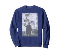 Oficial John Lennon War Is Over Rock Música Navidad Sudadera, Unisex para Adultos, Azul Marino, M