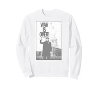 Oficial John Lennon War Is Over Rock Música Navidad Sudadera, Unisex para Adultos, Blanco, S