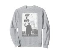 Oficial John Lennon War Is Over Rock Música Navidad Sudadera, Unisex para Adultos, Gris Jaspeado, S