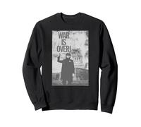 Oficial John Lennon War Is Over Rock Música Navidad Sudadera, Unisex para Adultos, Negro, XL