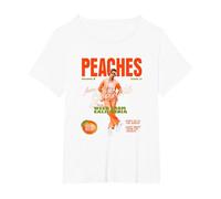 Oficial Justin Bieber Peaches Blanco Camiseta, Mujer Tallas Grandes, Blanco, 6XL Grande