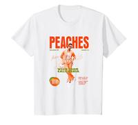 Oficial Justin Bieber Peaches Blanco Camiseta, Niños, Blanco, 10 años