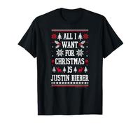 Oficial Justin Bieber Pop All I Want For Christmas Navidad Camiseta