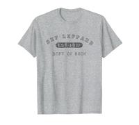 Oficial Logo Def Leppard Colegial Banda Hard Rock Camiseta, Hombre, Gris Jaspeado, XL