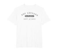 Oficial Logo Def Leppard Colegial Banda Hard Rock Camiseta, Hombre Tallas Grandes, Blanco, 5X Alto