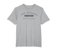 Oficial Logo Def Leppard Colegial Banda Hard Rock Camiseta, Hombre Tallas Grandes, Gris Jaspeado, 2X Alto