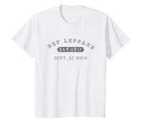 Oficial Logo Def Leppard Colegial Banda Hard Rock Camiseta, Niños, Blanco, 10 años