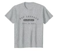 Oficial Logo Def Leppard Colegial Banda Hard Rock Camiseta, Niños, Gris Jaspeado, 10 años