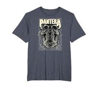 Oficial Pantera Revolution Calavera Heavy Metal Band Camiseta, Hombre Tallas Grandes, Azul Jaspeado, 4X Alto
