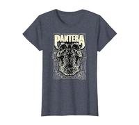 Oficial Pantera Revolution Calavera Heavy Metal Band Camiseta, Mujer, Azul Jaspeado, 3XL