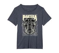 Oficial Pantera Revolution Calavera Heavy Metal Band Camiseta, Mujer Tallas Grandes, Azul Jaspeado, 4XL Grande