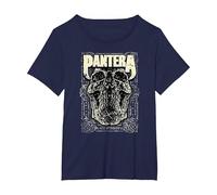 Oficial Pantera Revolution Calavera Heavy Metal Band Camiseta, Mujer Tallas Grandes, Azul Marino, 2XL Grande