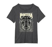 Oficial Pantera Revolution Calavera Heavy Metal Band Camiseta, Mujer Tallas Grandes, Jaspeado Oscuro, 3XL Grande