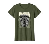 Oficial Pantera Revolution Calavera Heavy Metal Band Camiseta, Mujer, Verde Oliva, 3XL