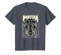 Oficial Pantera Revolution Calavera Heavy Metal Band Camiseta, Niños, Azul Jaspeado, 3 años