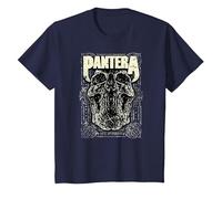 Oficial Pantera Revolution Calavera Heavy Metal Band Camiseta, Niños, Azul Marino, 10 años