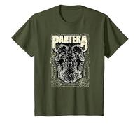Oficial Pantera Revolution Calavera Heavy Metal Band Camiseta, Niños, Verde Oliva, 3 años