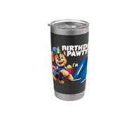 Oficial Paw Patrol Chase Birthday Party I'm 4 Vaso térmico de acero inoxidable de doble pared