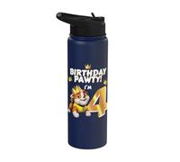 Oficial Paw Patrol Rubble Birthday Pawty I'm 4 Party Stainless Steel Insulated Water Bottle