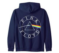 Oficial Pink Floyd Retro Prism Circle Logo Navy Blue Sudadera con Capucha