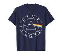 Oficial Pink Floyd Retro Prisma Círculo Logo Rock Progresivo Camiseta