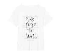 Oficial Pink Floyd The Wall Album Cover Música Rock Banda Camiseta, Mujer Tallas Grandes, Blanco, 2XL Grande