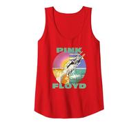 Oficial Pink Floyd Wish You were Here Rock Progresivo Música Camiseta sin Mangas, Mujer, Rojo, S