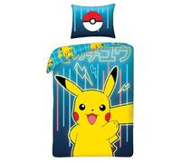 Oficial Pokemon Funda Nórdica de Algodón Solo Giratorio Juego Europeo Talla Cama