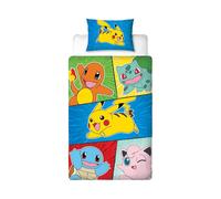 Oficial Pokemon Retro Panel Simple Edredón PKNRETDS006UK1 Talla Ue Niños Cama