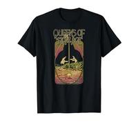 Oficial Queens of The Stone Age Logo Rock Banda Vintage Camiseta, Hombre, Negro, L
