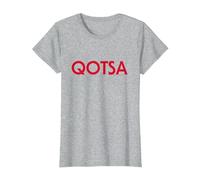 Oficial Queens of The Stone Age QOTSA Logo Rock Band Retro Camiseta, Mujer, Gris Jaspeado, 3XL