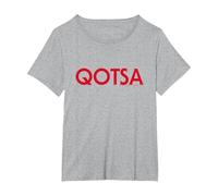 Oficial Queens of The Stone Age QOTSA Logo Rock Band Retro Camiseta, Mujer Tallas Grandes, Gris Jaspeado, 1XL Grande